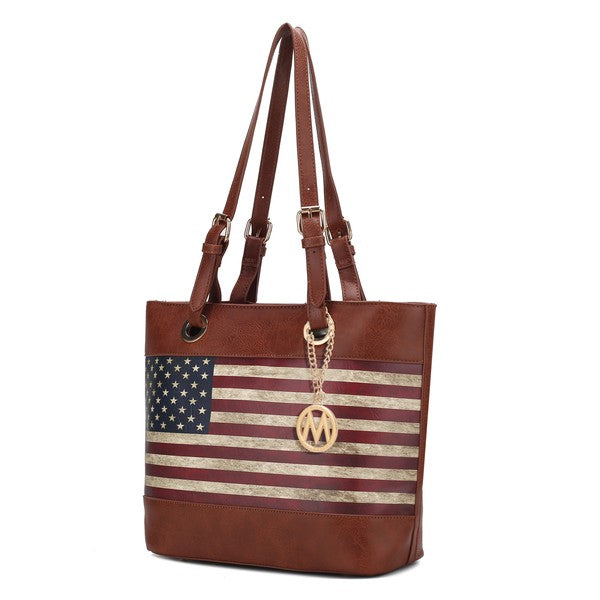 Women's MKF American Flag Patriotic Shoulder Tote Bag | Zarnesh