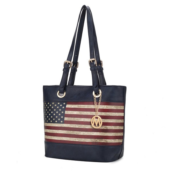 Women's MKF American Flag Patriotic Shoulder Tote Bag | Zarnesh