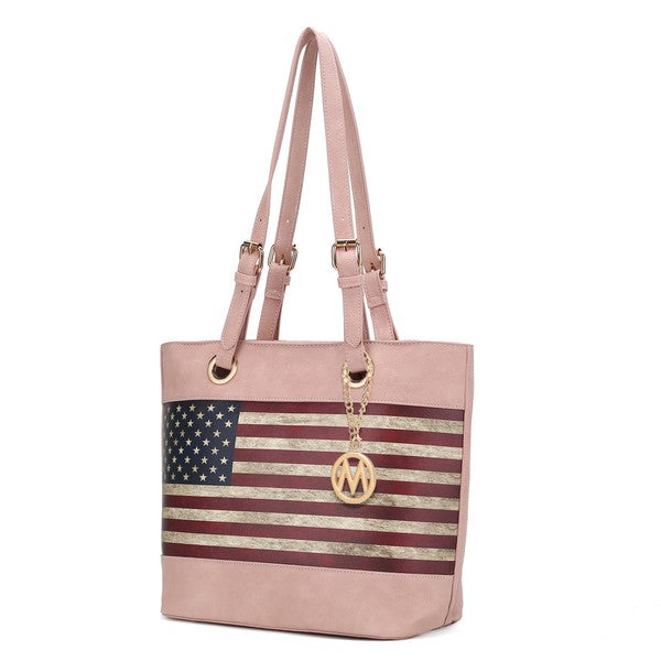 Women's MKF American Flag Patriotic Shoulder Tote Bag | Zarnesh