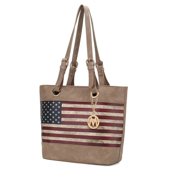 Women's MKF American Flag Patriotic Shoulder Tote Bag | Zarnesh