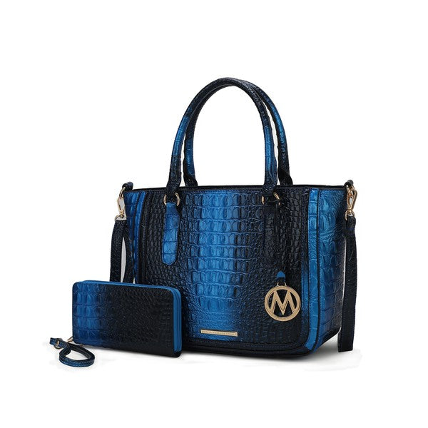 Women MKF Aphelia Croc Embossed Top Handle Handbag | Zarnesh