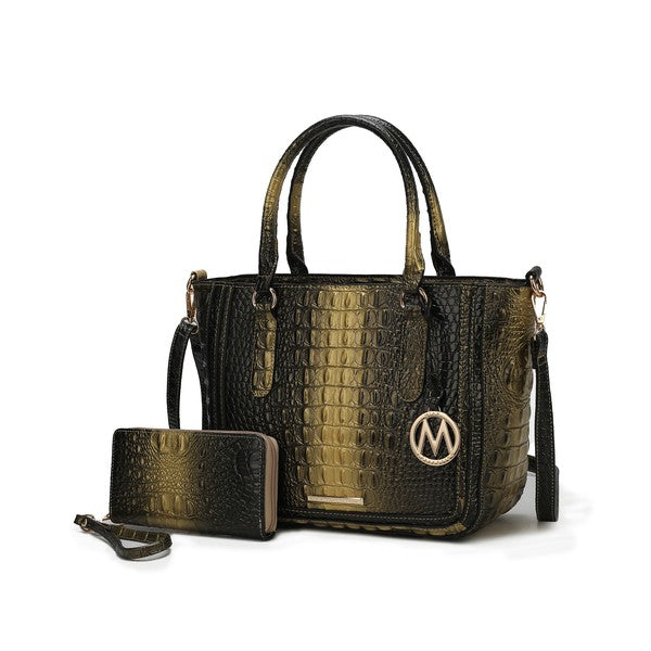 Women MKF Aphelia Croc Embossed Top Handle Handbag | Zarnesh