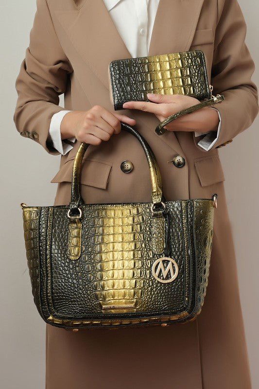 Women MKF Aphelia Croc Embossed Top Handle Handbag | Zarnesh