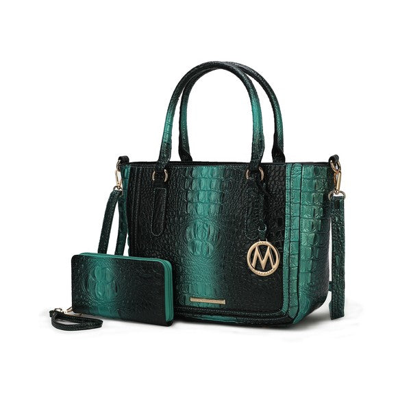 Women MKF Aphelia Croc Embossed Top Handle Handbag | Zarnesh