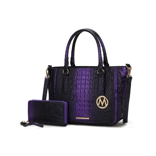 Women MKF Aphelia Croc Embossed Top Handle Handbag | Zarnesh
