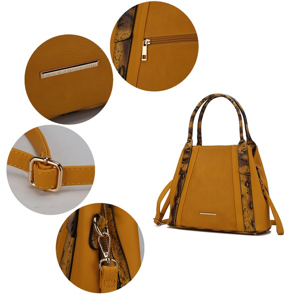 Women's MKF Leather Snake embossed Tote Handbag | Zarnesh