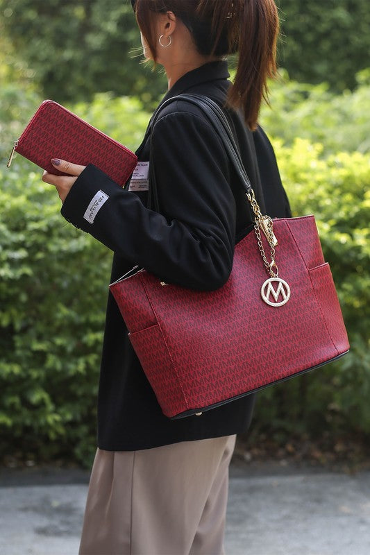 Women’s MKF Monogram Tote Bag Set with Wallet | Zarnesh