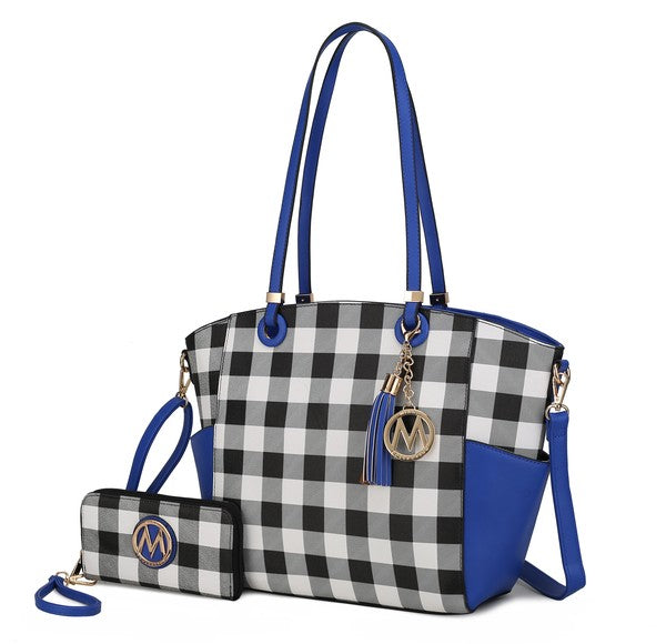 Women's MKF Plaid Tote Bag with Wallet | Zarnesh