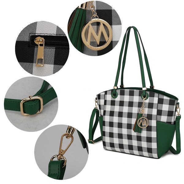 Women's MKF Plaid Tote Bag with Wallet | Zarnesh