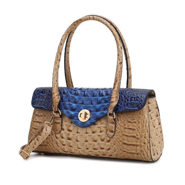 Women MKF Liviana Croc Embossed Dual Handles Shoulder Bag | Zarnesh