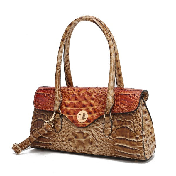 Women MKF Liviana Croc Embossed Dual Handles Shoulder Bag | Zarnesh