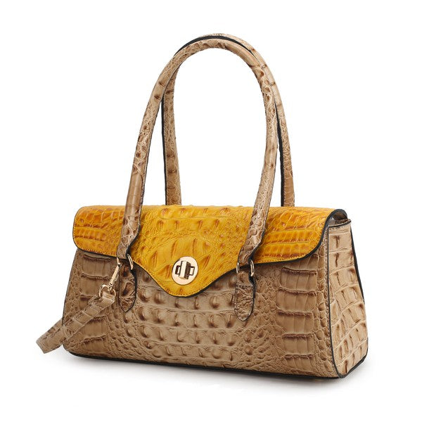 Women MKF Liviana Croc Embossed Dual Handles Shoulder Bag | Zarnesh