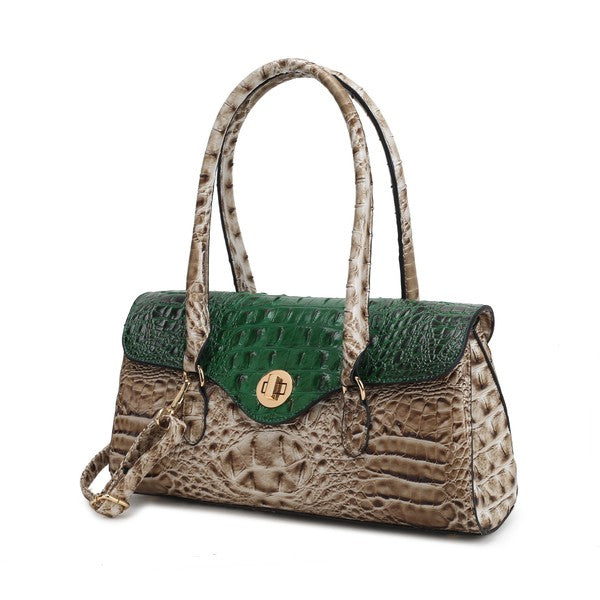 Women MKF Liviana Croc Embossed Dual Handles Shoulder Bag | Zarnesh