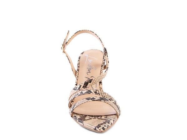 Women's Cherry Tart Snake Print Spool Heel Sandals | Zarnesh