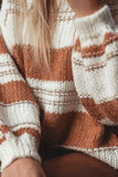 Women's Maggie Striped Knit Puff Sleeve Casual Sweater | Zarnesh