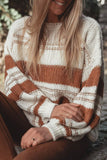 Women's Maggie Striped Knit Puff Sleeve Casual Sweater | Zarnesh