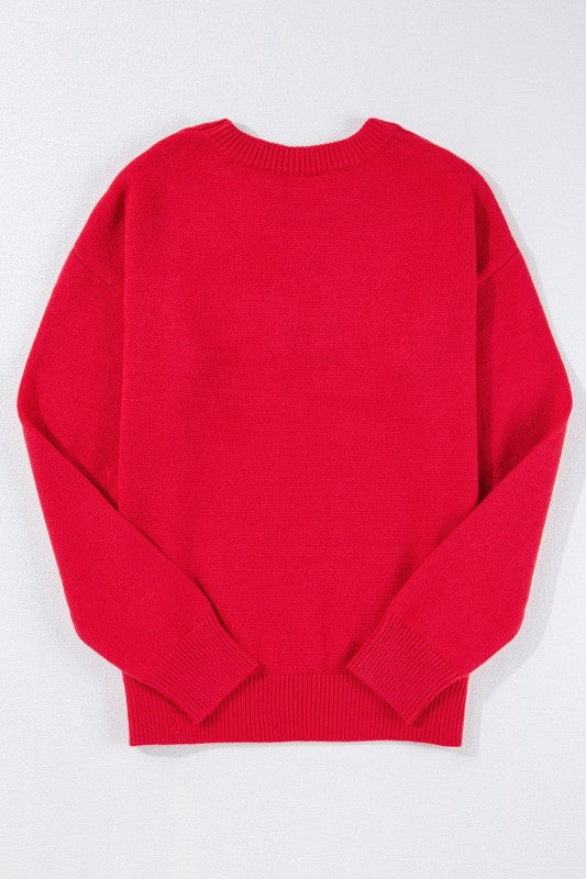 Women’s Merry Christmas Letter Embroidered Tinsel Sweater | Zarnesh