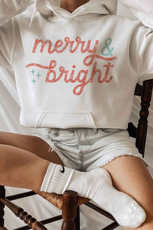 Women’s Merry and Bright Christmas Graphic Hoodie | Zarnesh