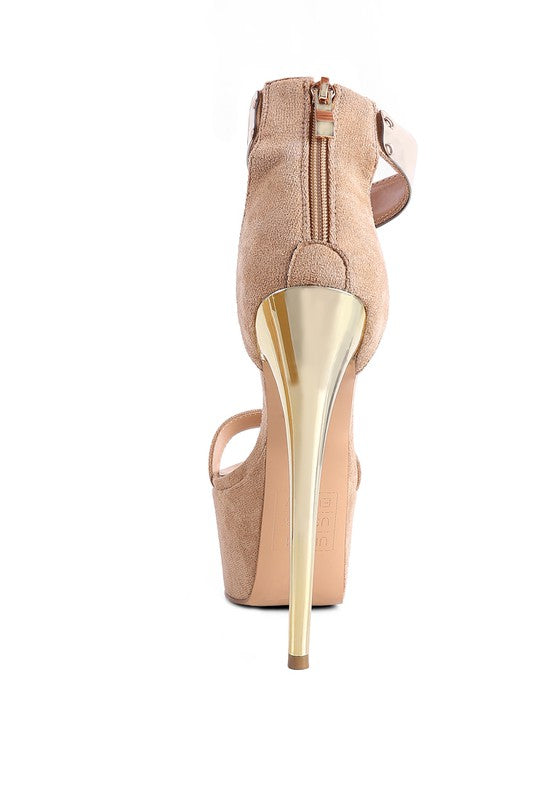 Women's Cosmo Girl Metal Band High Heeled Sandals | Zarnesh