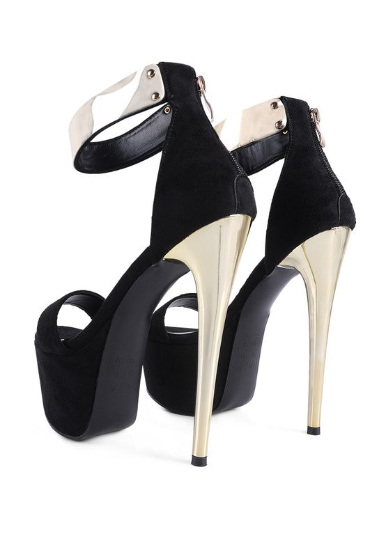 Women's Cosmo Girl Metal Band High Heeled Sandals | Zarnesh