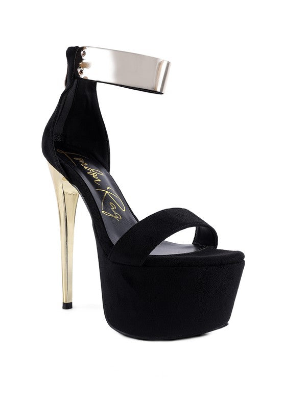 Women's Cosmo Girl Metal Band High Heeled Sandals | Zarnesh