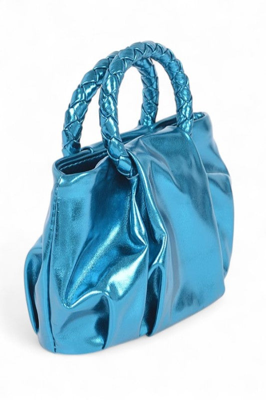 Women’s Metallic Braided Top Handle Crossbody Bag | Zarnesh