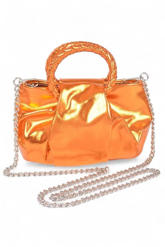 Women’s Metallic Braided Top Handle Small Crossbody Bag | Zarnesh
