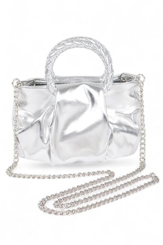 Women’s Metallic Braided Top Handle Small Crossbody Bag | Zarnesh