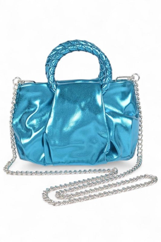 Women’s Metallic Braided Top Handle Small Crossbody Bag | Zarnesh