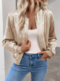 Women’s Metallic Zip Up Bomber Jacket Coat | Zarnesh