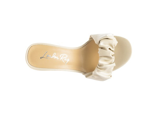 Women's Noie Mid Block Heel Pleated Strap Sandals | Zarnesh
