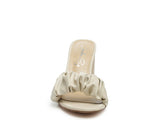 Women's Noie Mid Block Heel Pleated Strap Sandals | Zarnesh