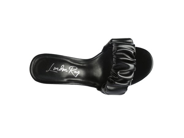 Women's Noie Mid Block Heel Pleated Strap Sandals | Zarnesh