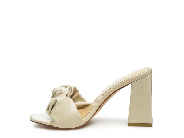 Women's Noie Mid Block Heel Pleated Strap Sandals | Zarnesh