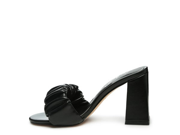 Women's Noie Mid Block Heel Pleated Strap Sandals | Zarnesh