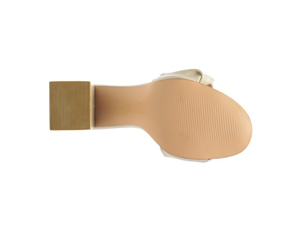 Women's Noie Mid Block Heel Pleated Strap Sandals | Zarnesh