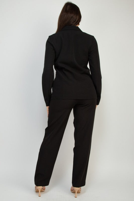 Women's Midrise Tailored Blazer and Pant Suit Set | Zarnesh
