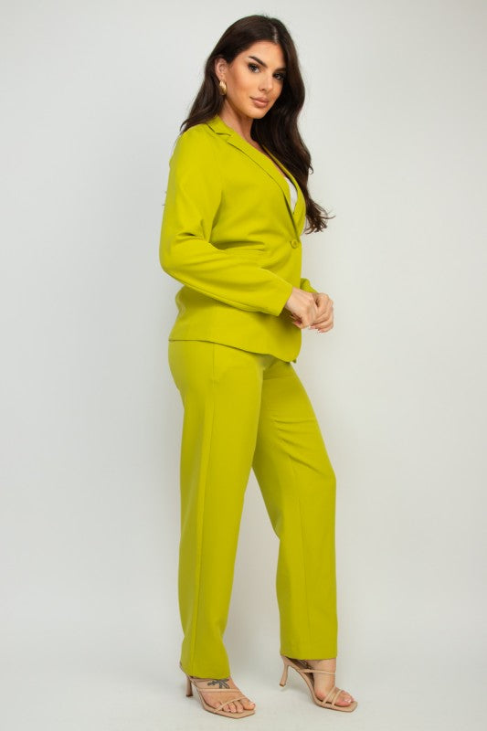 Women's Midrise Tailored Blazer and Pant Suit Set | Zarnesh