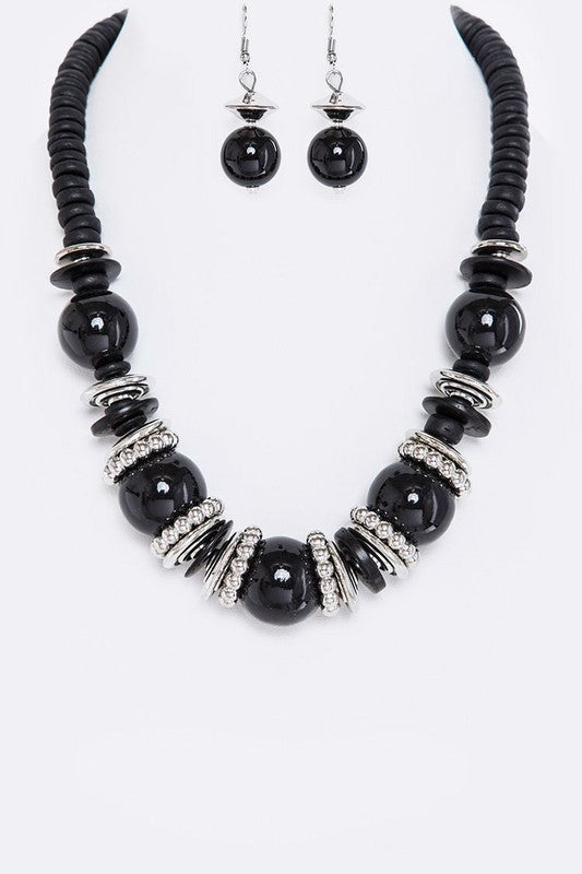Women's  Mix Beads & Disks Necklace Set  | Zarnesh
