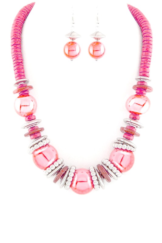 Women's  Mix Beads & Disks Necklace Set  | Zarnesh