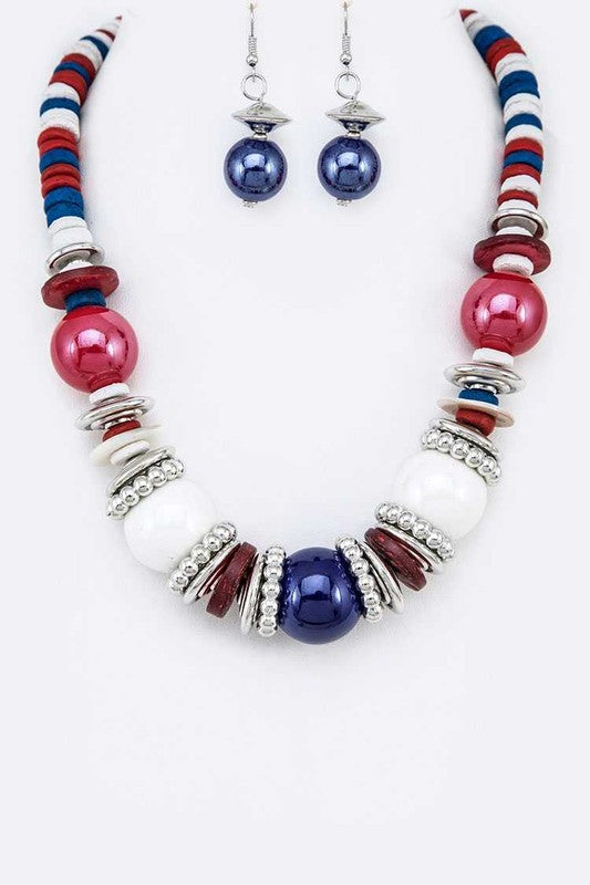 Women's  Mix Beads & Disks Necklace Set  | Zarnesh