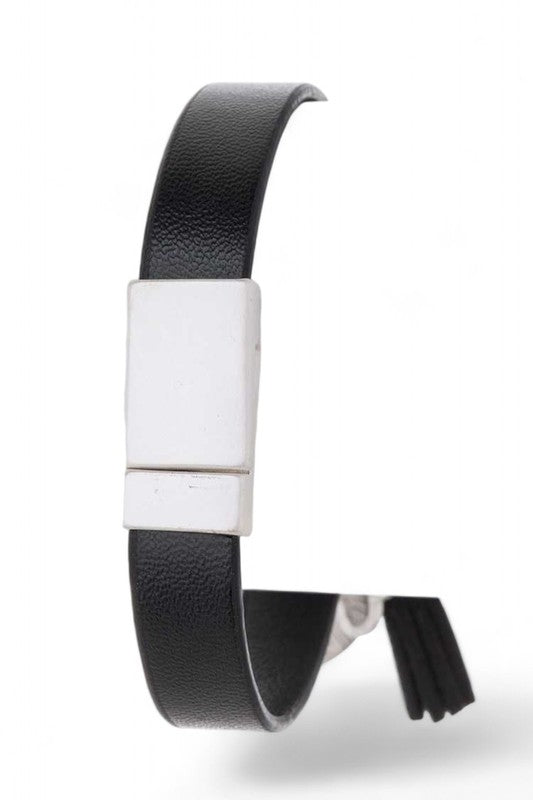 Women's  Mix Clover Charm Leather Bracelet | Zarnesh