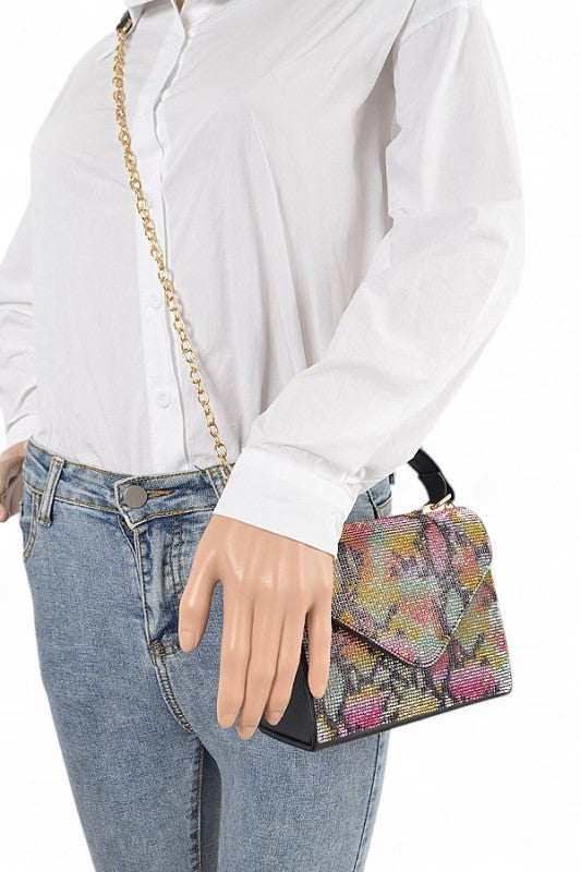 Women's Mix Color Rhinestone Crossbody Swing Bag | Zarnesh