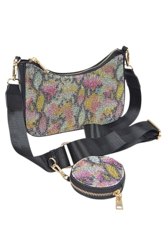 Women's Mix Colour Rhinestone Coin Pouch Crossbody Swing Bag | Zarnesh