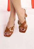 Women’s Mohaya Engraved Metallic Buckle Sandals | Zarnesh