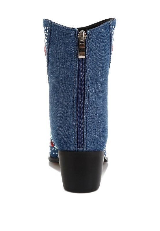 Women's Multi Color Stones Embellished Boots | Zarnesh