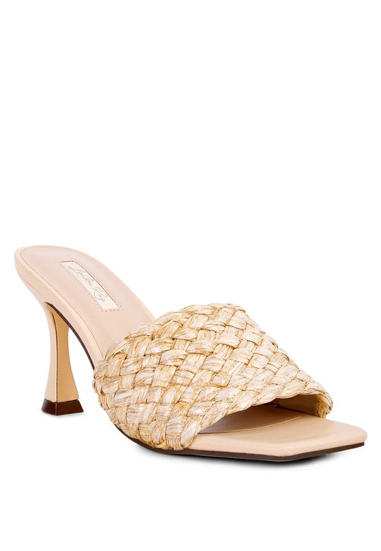 Women's Stylish Woven Braided Strap Heeled Sandals | Zarnesh