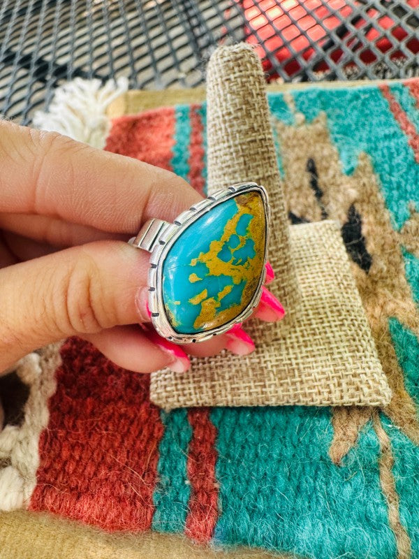 Women’s Navajo Royston Turquoise & Sterling Silver Ring | Zarnesh