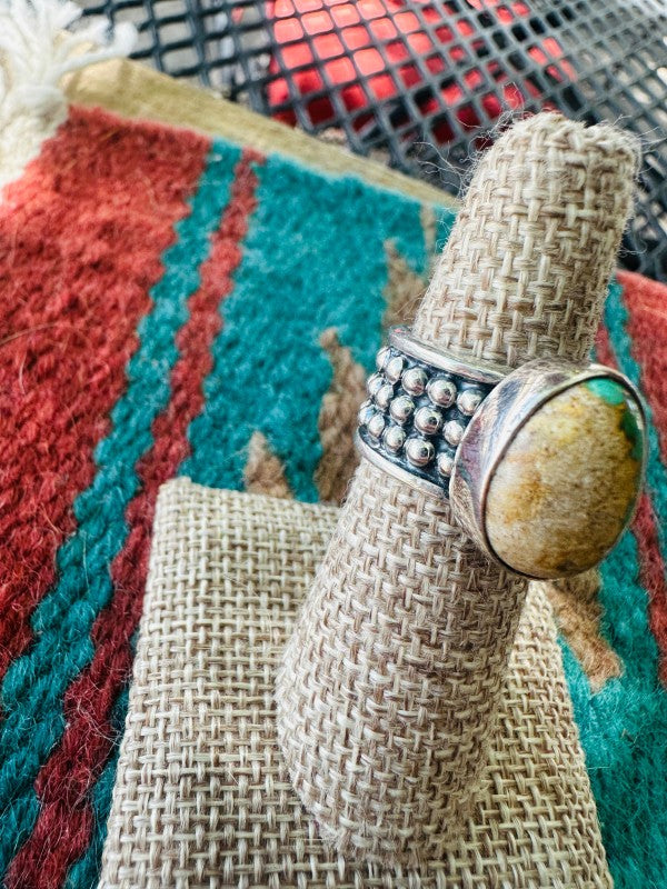 Women's Navajo Royston Turquoise & Sterling Silver Rings | Zarnesh