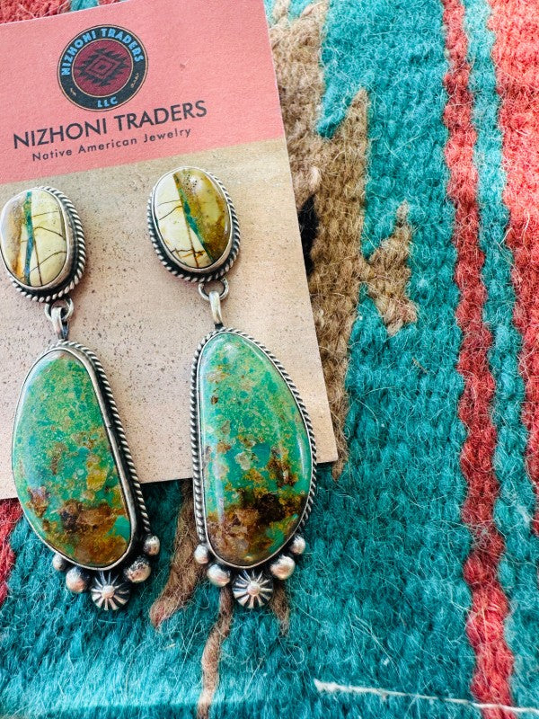 Women’s Navajo Turquoise & Sterling Silver Dangle Earrings | Zarnesh